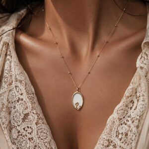 Breast Milk Oval Necklace