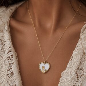 Breast Milk Heart Pendant Mother & Child Necklace