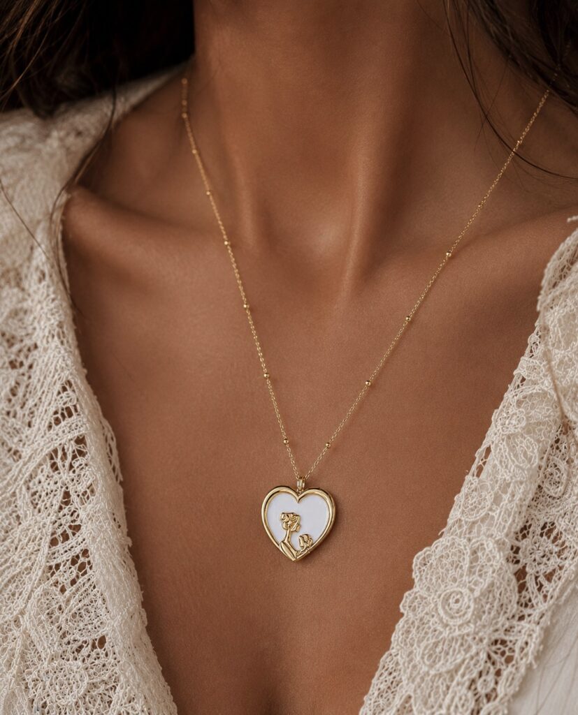 Breast Milk Heart Pendant Mother & Child Necklace