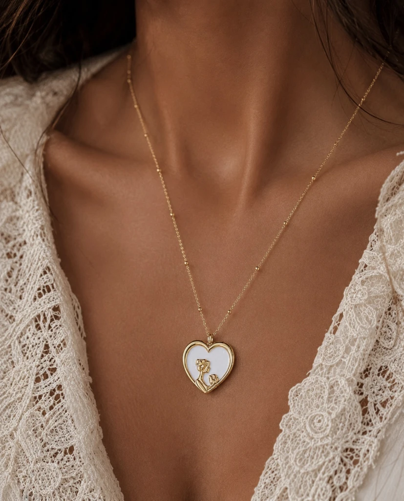 Breast Milk Heart Pendant Mother & Child Necklace
