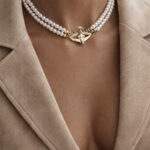 Crowned Goddess On Throne Pearl Necklace