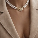 Crowned Goddess On Throne Pearl Necklace
