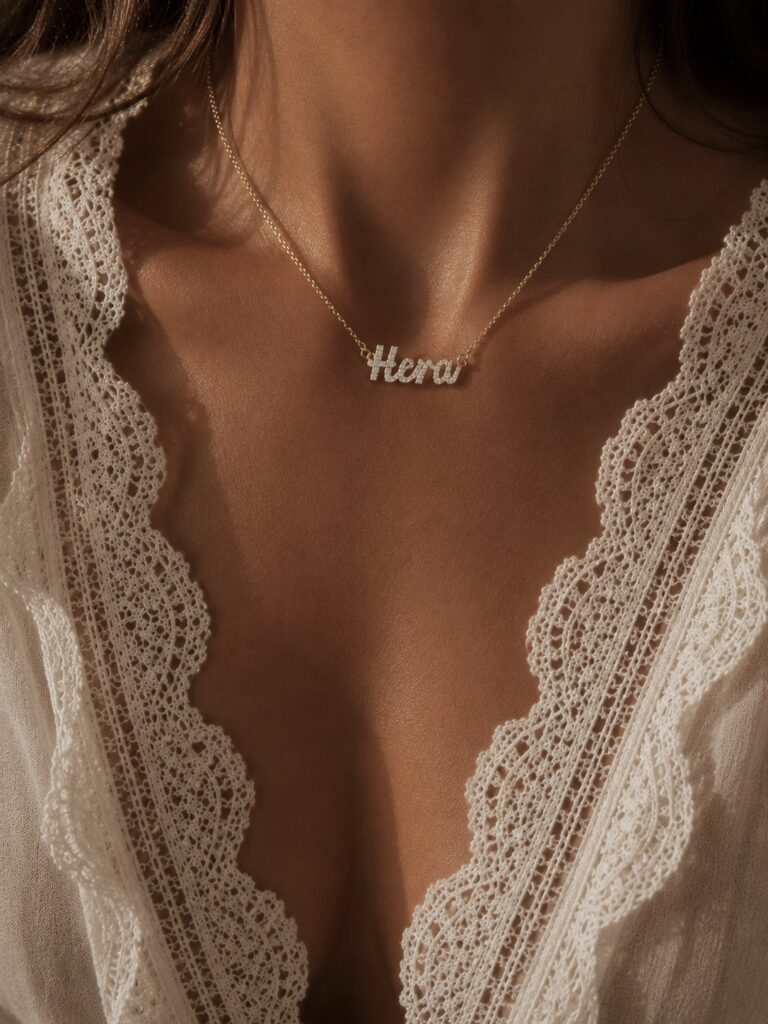 Sparkling Cursive Name Necklace