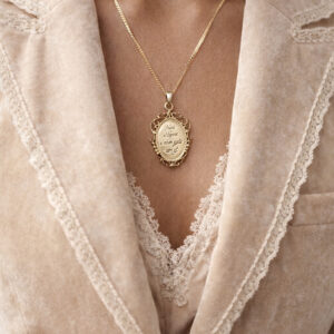 Floral Oval Personalized Necklace