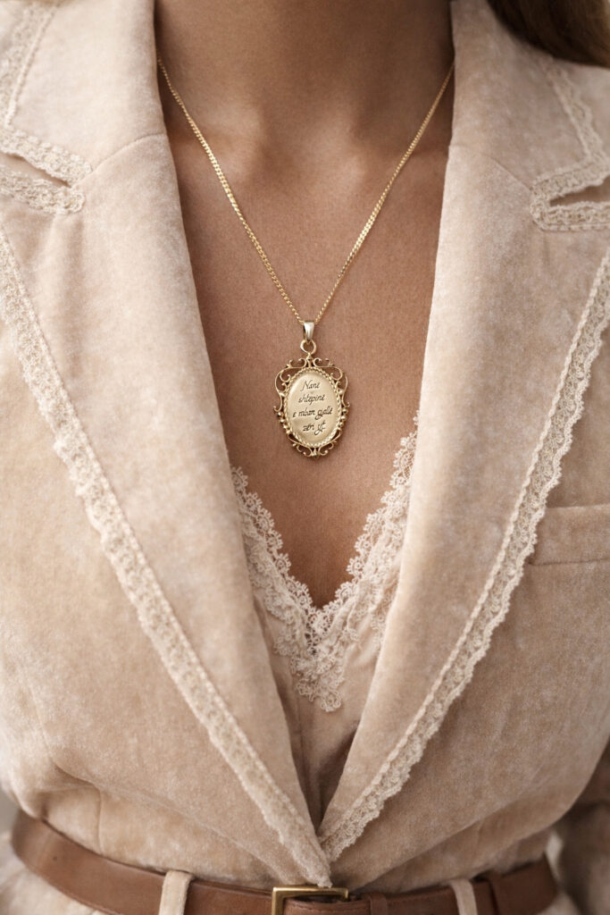 Floral Oval Personalized Necklace