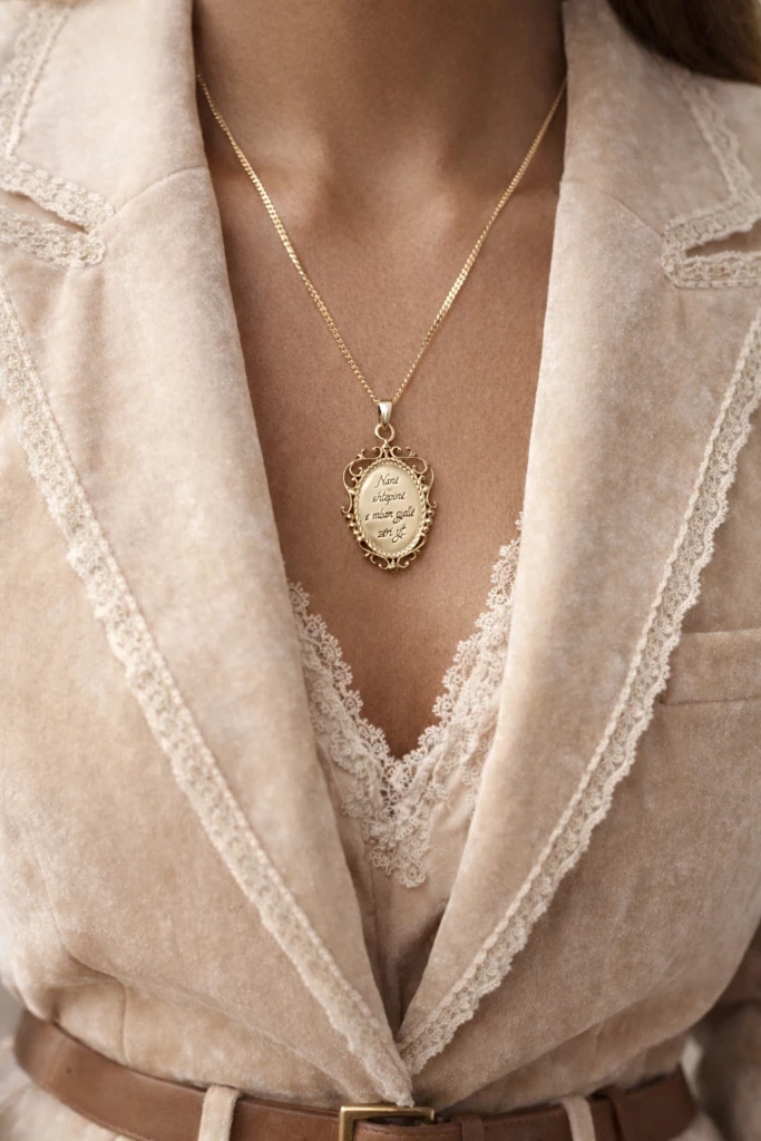Floral Oval Personalized Necklace