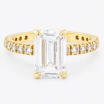 Saraya 3ct Emerald Diamond with Hidden Halo Ring