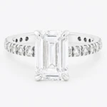 Saraya 3ct Emerald Diamond with Hidden Halo White Gold Ring