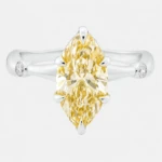 Heliora 2ct Yellow Marquise Diamond with Hidden Halo White Gold Ring