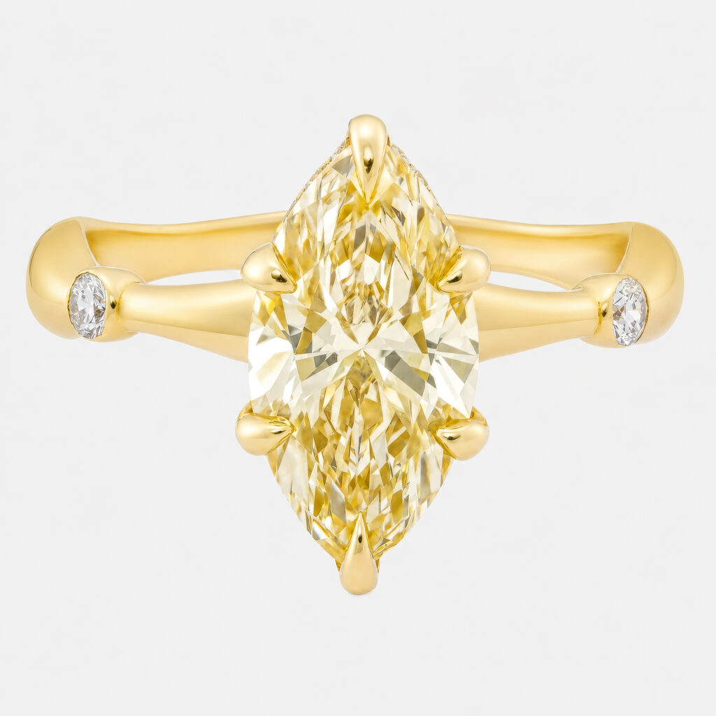 Heliora 2ct Marquise Diamond with Hidden Halo Ring