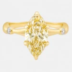 Heliora 2ct Yellow Marquise Diamond with Hidden Halo Ring