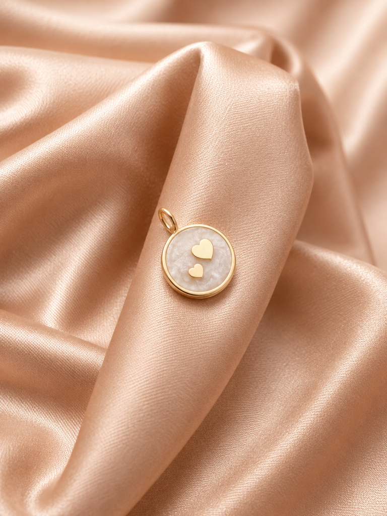 Breast Milk Charm with Two Hearts