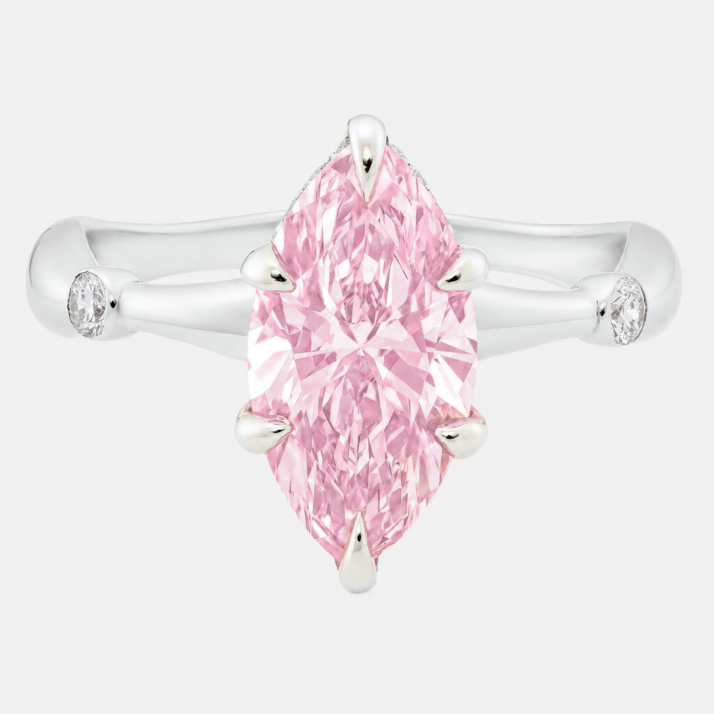 Roselia 2ct Marquise Diamond with Hidden Halo White Gold Ring