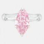 Heliora 2ct Pink Marquise Diamond with Hidden Halo White Gold Ring