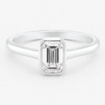 Mina Bezel 1ct Emerald High Cathedral Shank White Gold Ring