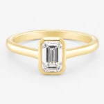 Mina Bezel 1ct Emerald High Cathedral Shank Ring