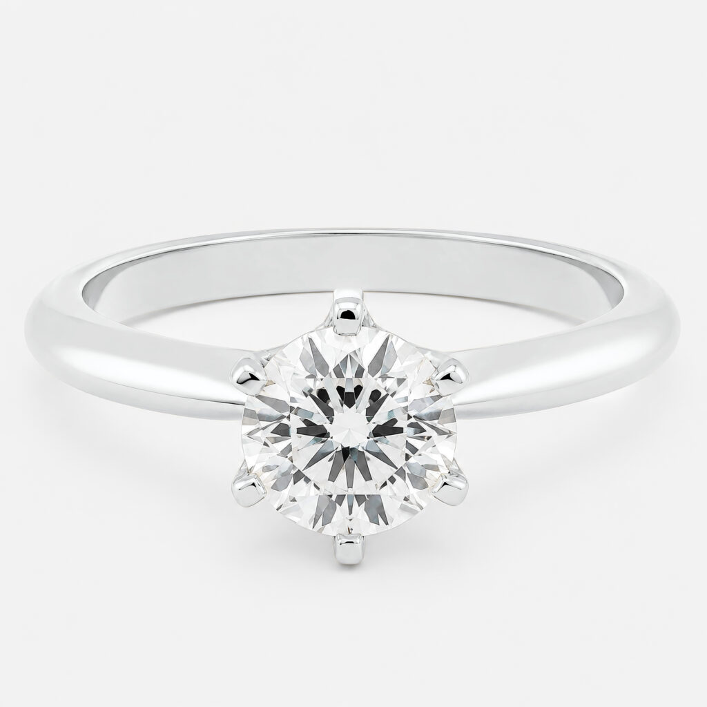 Vojsava Ring 1ct Round Brilliant Diamond White Gold