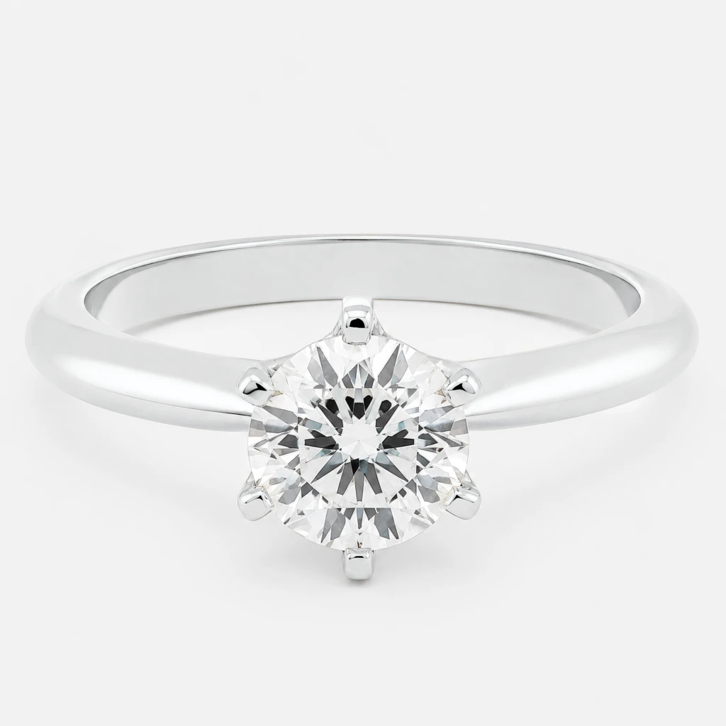 Vojsava Ring 1ct Round Brilliant Diamond White Gold