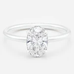 Hana 1ct Oval Diamond with Hidden Halo White Gold Ring