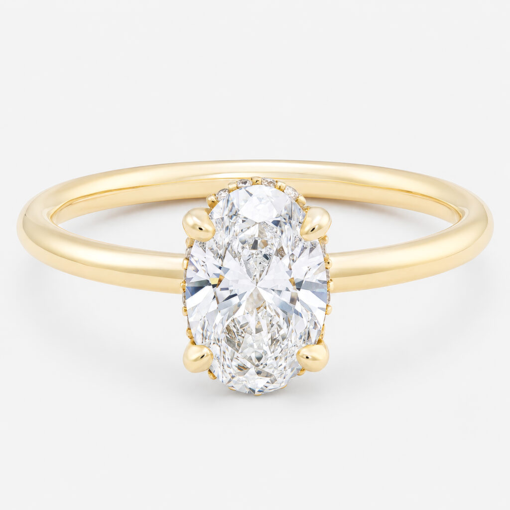 Hana 1ct Oval Diamond with Hidden Halo Ring