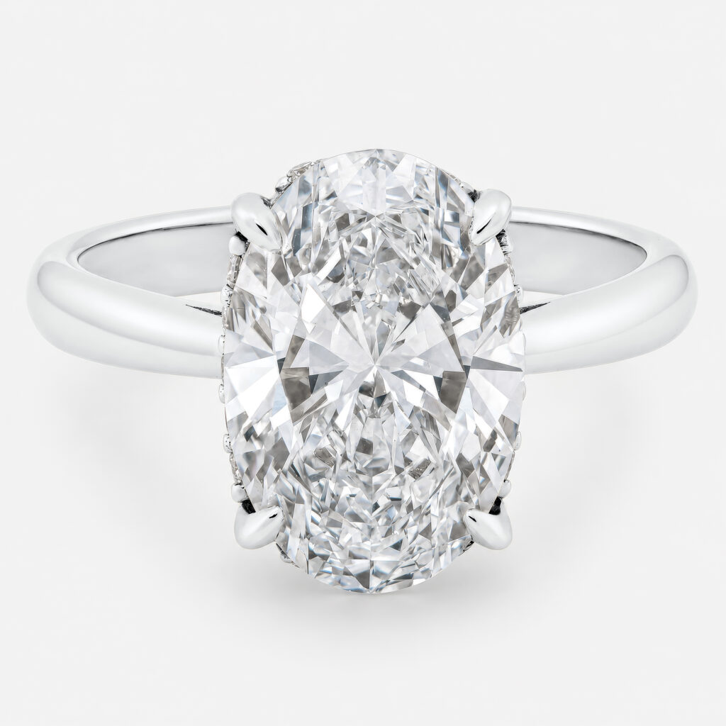 Eriona Ring 4ct Oval Diamond with Hidden Halo White Gold