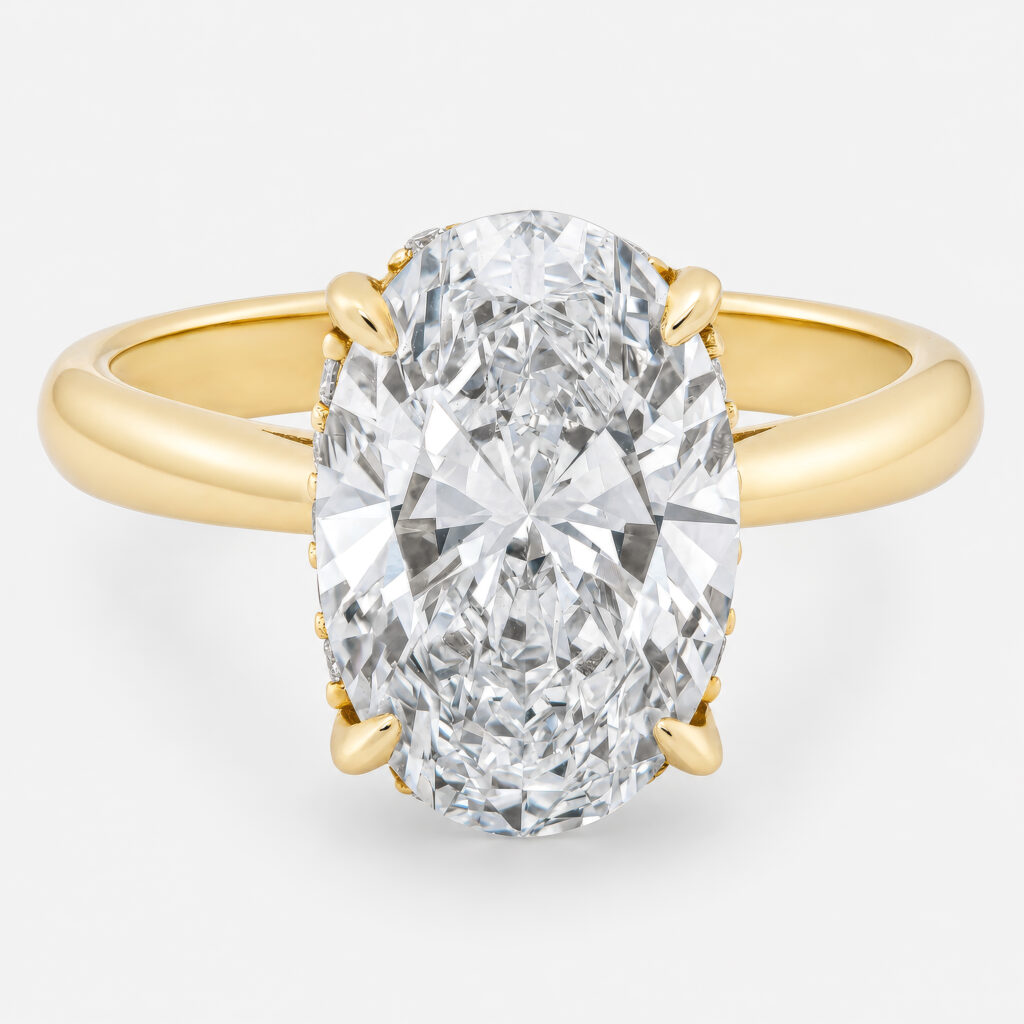 Eriona Ring 4ct Oval Diamond with Hidden Halo