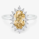 Âme du Soleil 2ct Yellow Oval Diamond White Gold Ring