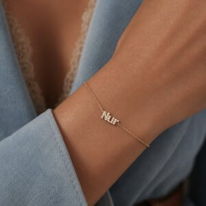 Sparkling Minimal Name Bracelet