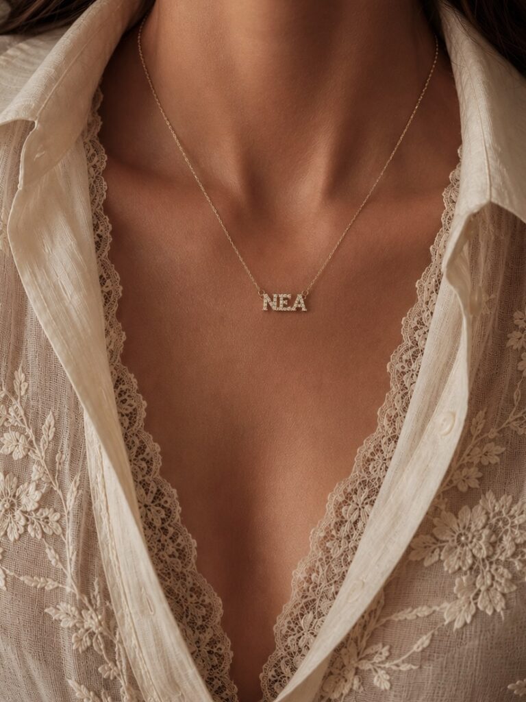 Sparkling Minuscule Name Necklace