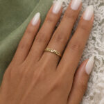 Golden Script Name Ring