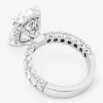 Lumière d’Amour 7ct Oval Diamond with Fishtail detailed Band White Gold Ring