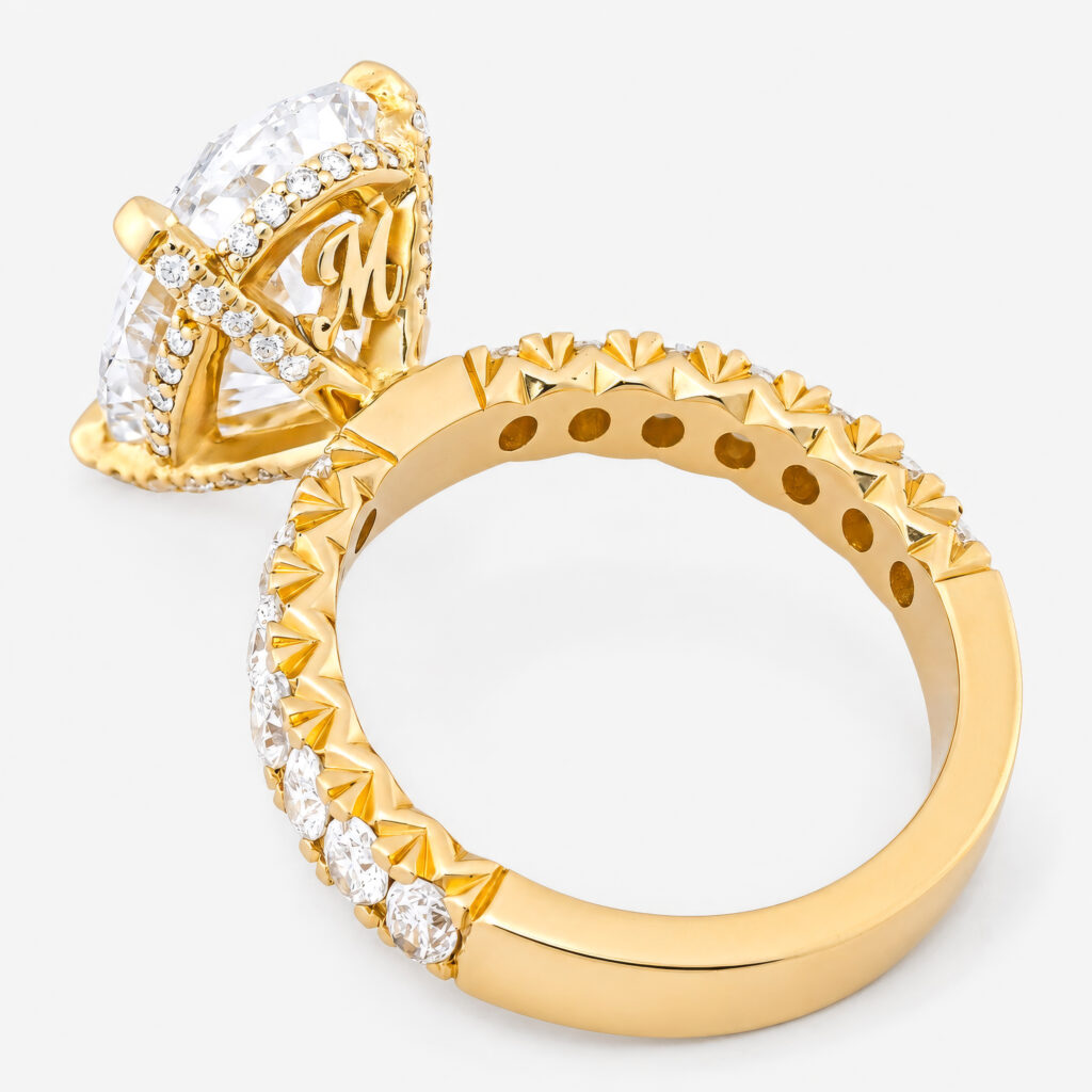 Lumière d’Amour 7ct Oval Diamond with Fishtail detailed Band Ring