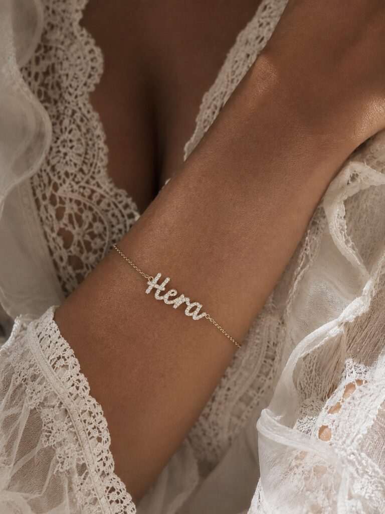 Sparkling Cursive Name Bracelet