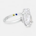 The Vow 7ct Oval Diamond with Birthstones White Gold Ring