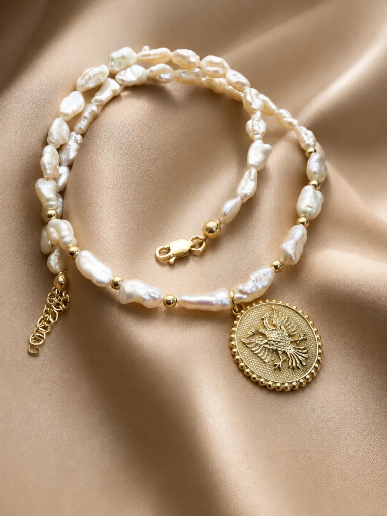 llyria Eagle Pearl Necklace
