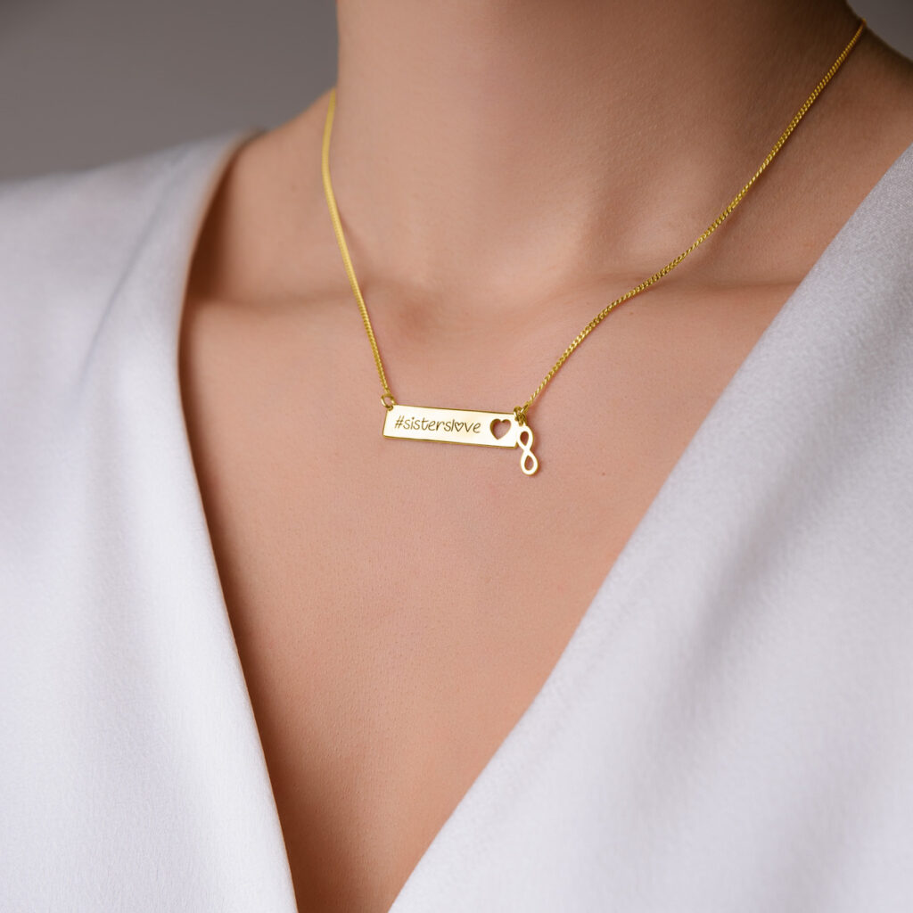 Classic Bar & Infinity Detail Necklace