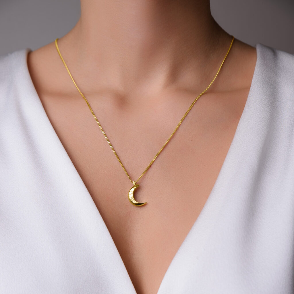 3D Moon Necklace
