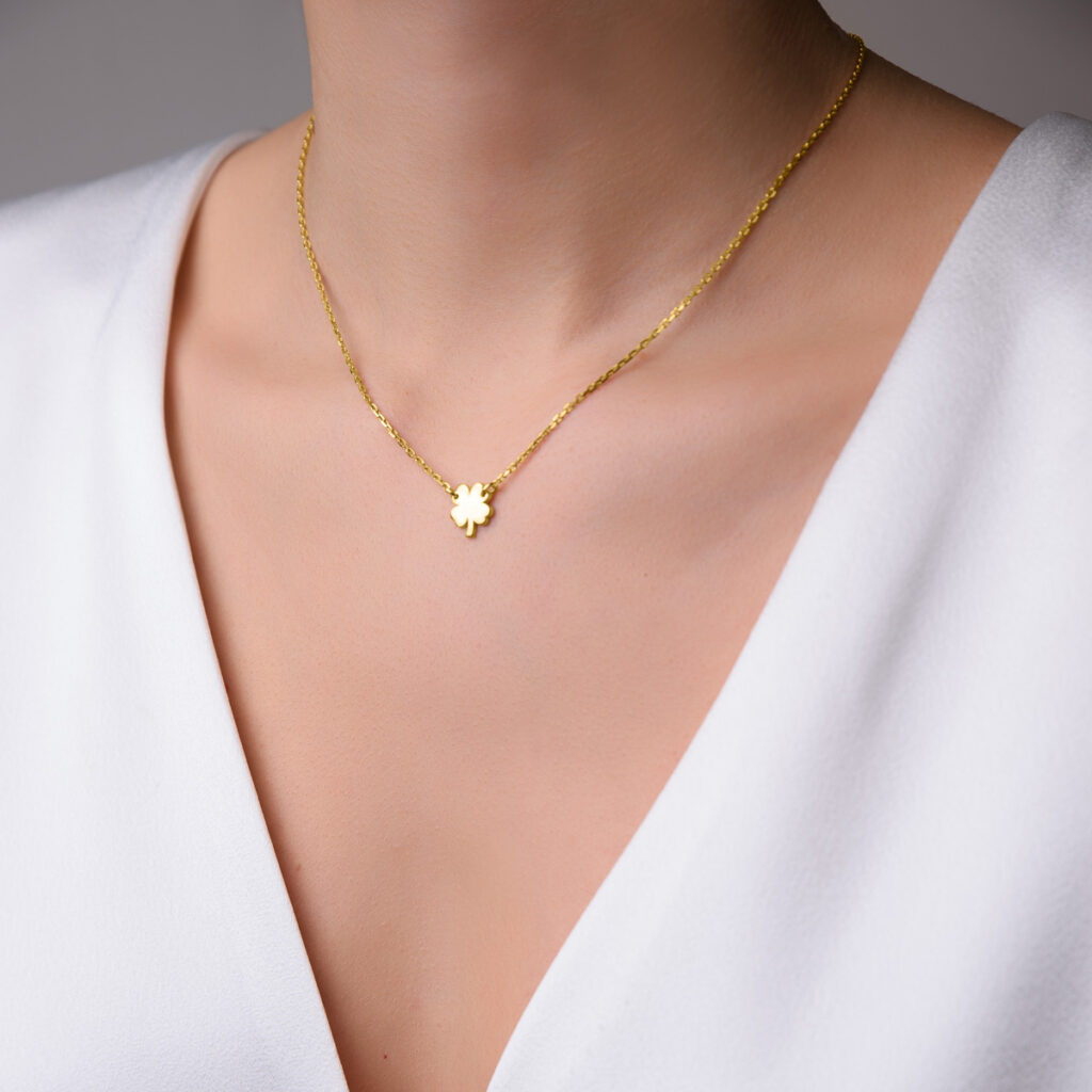 Tiny Lucky Leaf Necklace