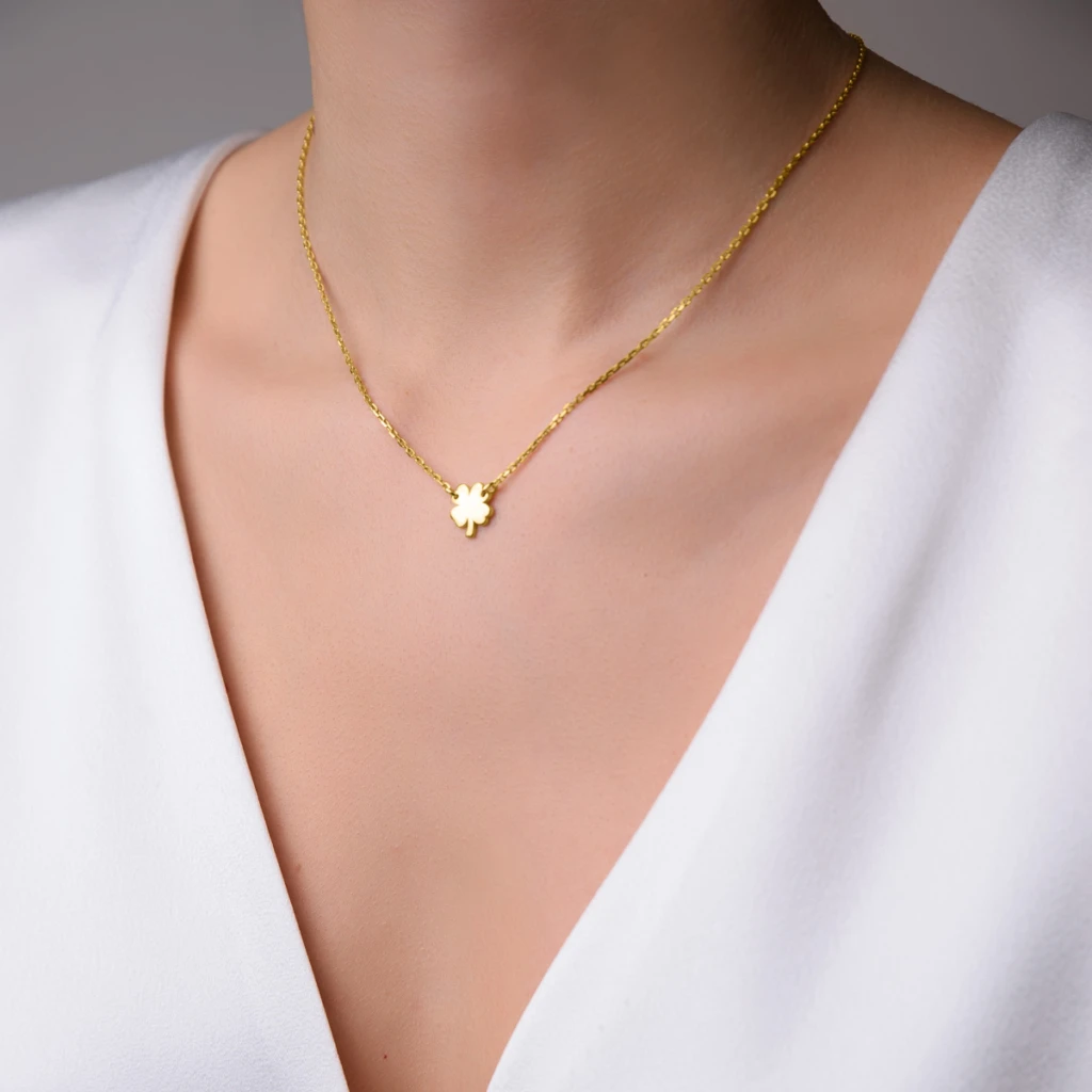 Tiny Lucky Leaf Necklace