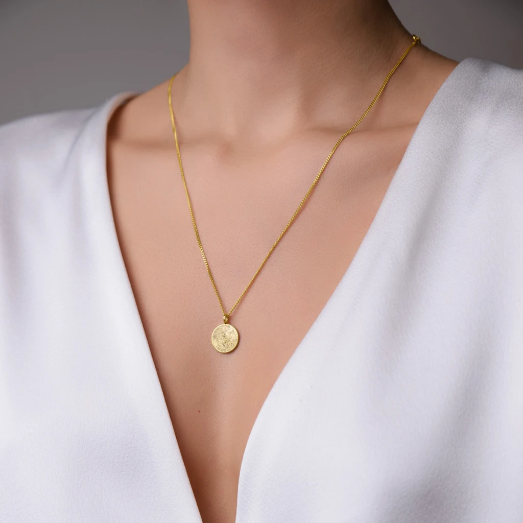 Fingerprint Disc Necklace