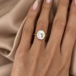 Breast Milk Oval Ring with Baby Foot & Hair Strands