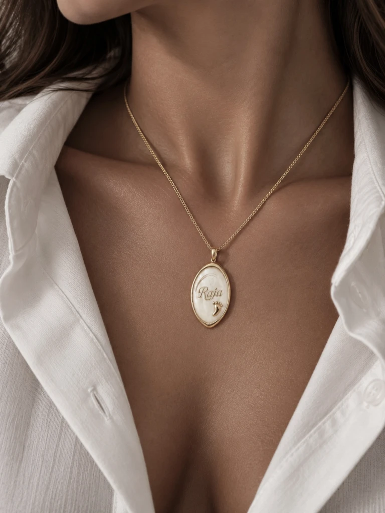 Piece of My Heart Personalized Breast Milk Necklace with Hair Strands, Name & Baby Footprint