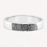 Love Imprint 4mm White Gold Wedding Band