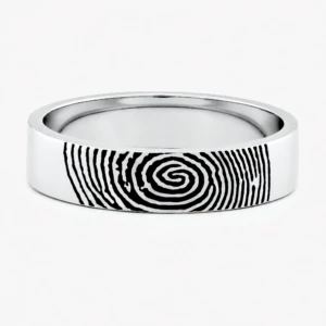 Love Imprint 5mm White Gold Wedding Band