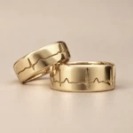 Heart Beat Wedding Band 8mm