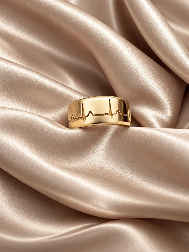 Heart Beat Wedding Band 10mm