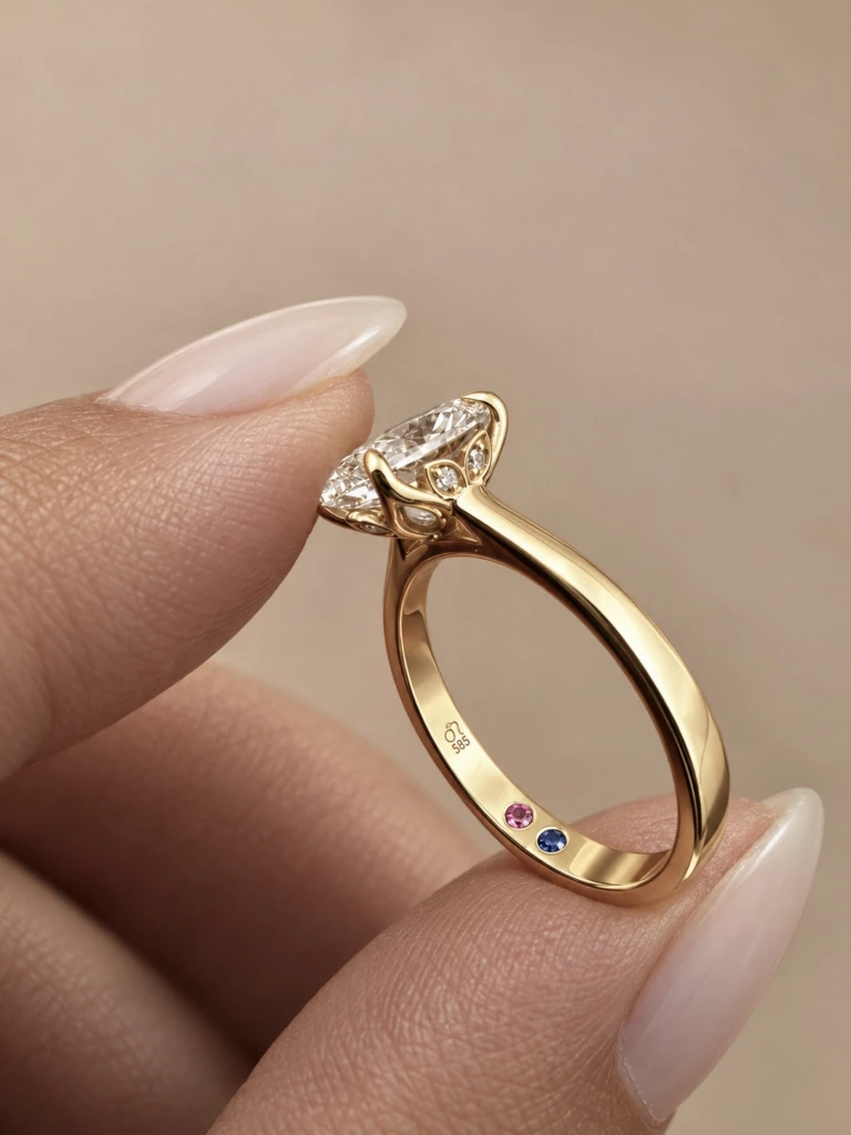 Blossoming Love 2ct Oval Diamond with Hidden Birthstones Ring