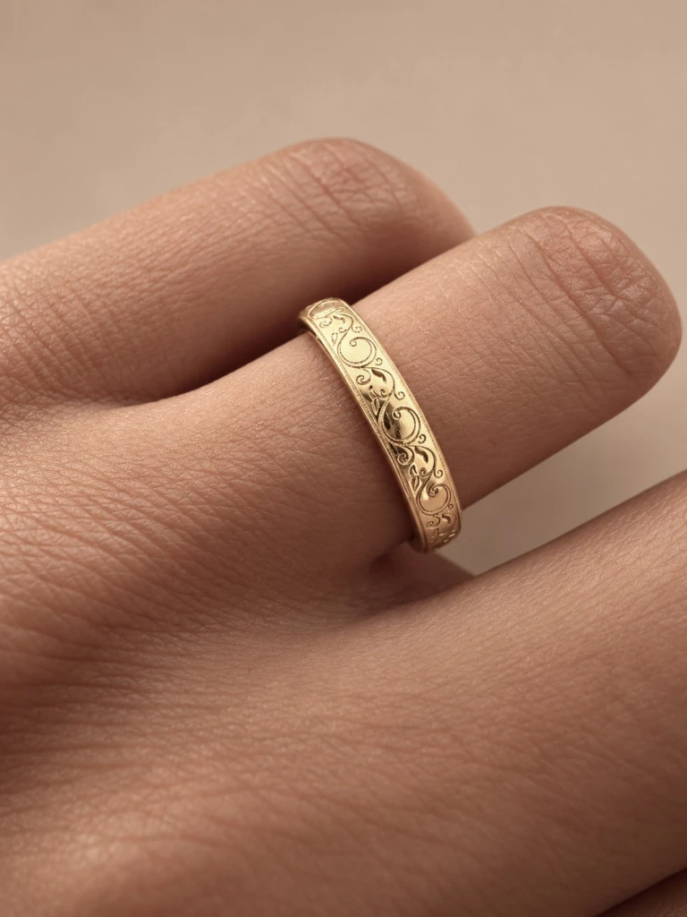 Floral Engravings Her Wedding Band